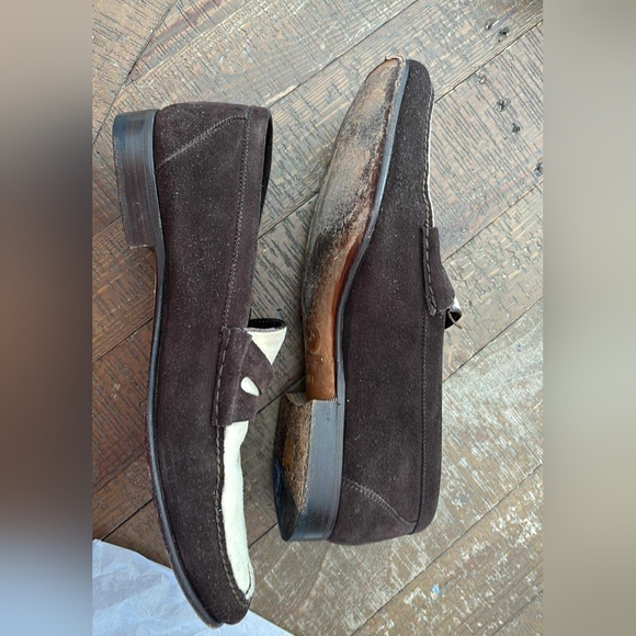 Tom Ford Brown and Cream Men's Suede Loafers Size  8 1/2 - Picture 4 of 7
